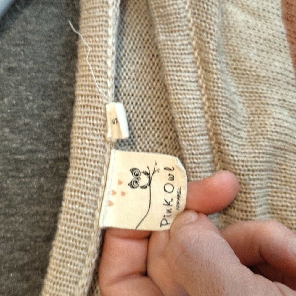 Pink Owl Brown and Tan Crew Neck Sweater - Picture 2 of 3